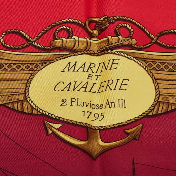 HERMES Authentic Red Silk Scarf - Picture 2 of 6